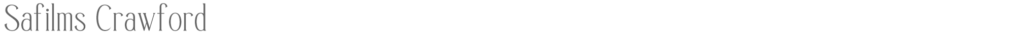 Sample characters Safilms Crawford Font